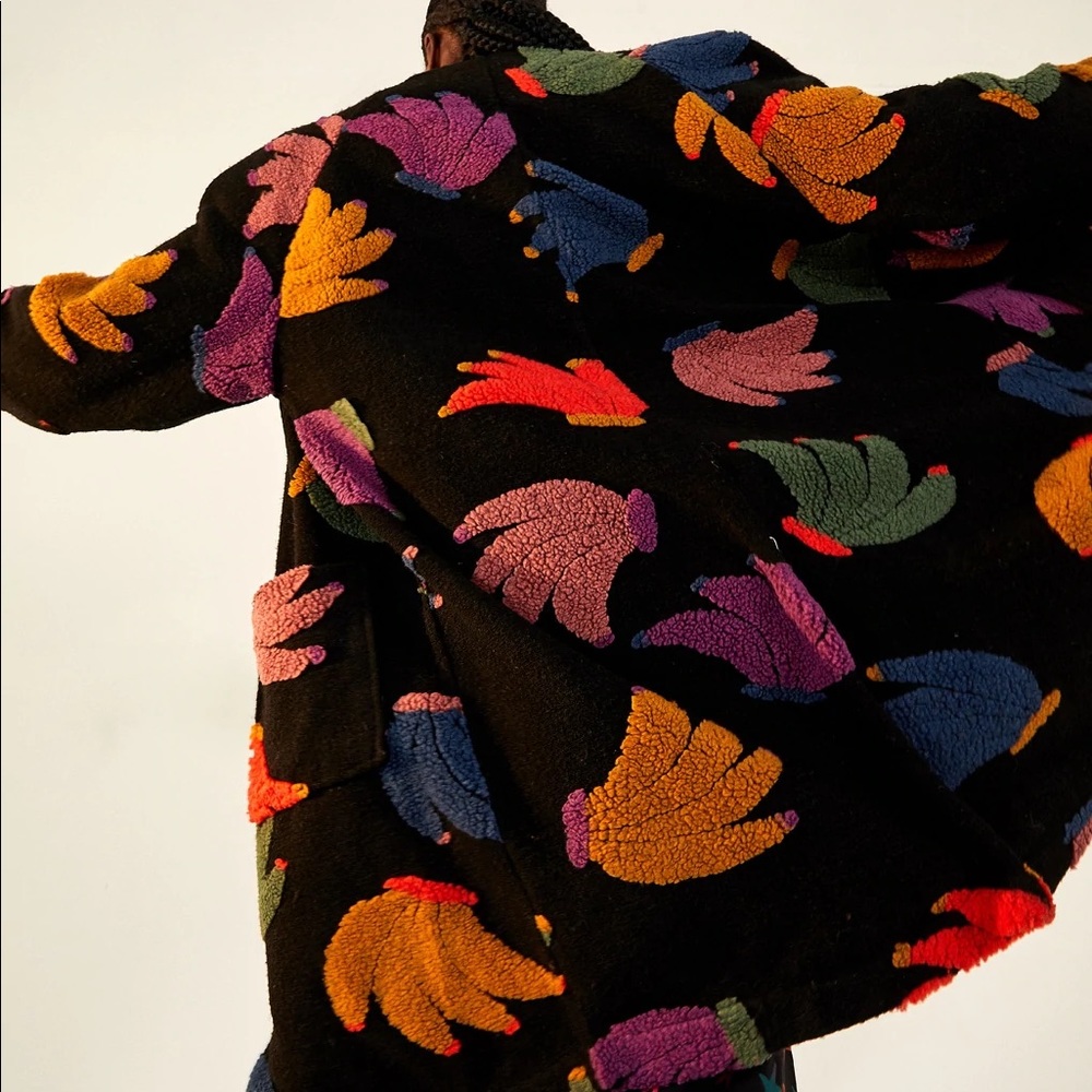 Farm Rio Banangola fleece cardigan sweater
